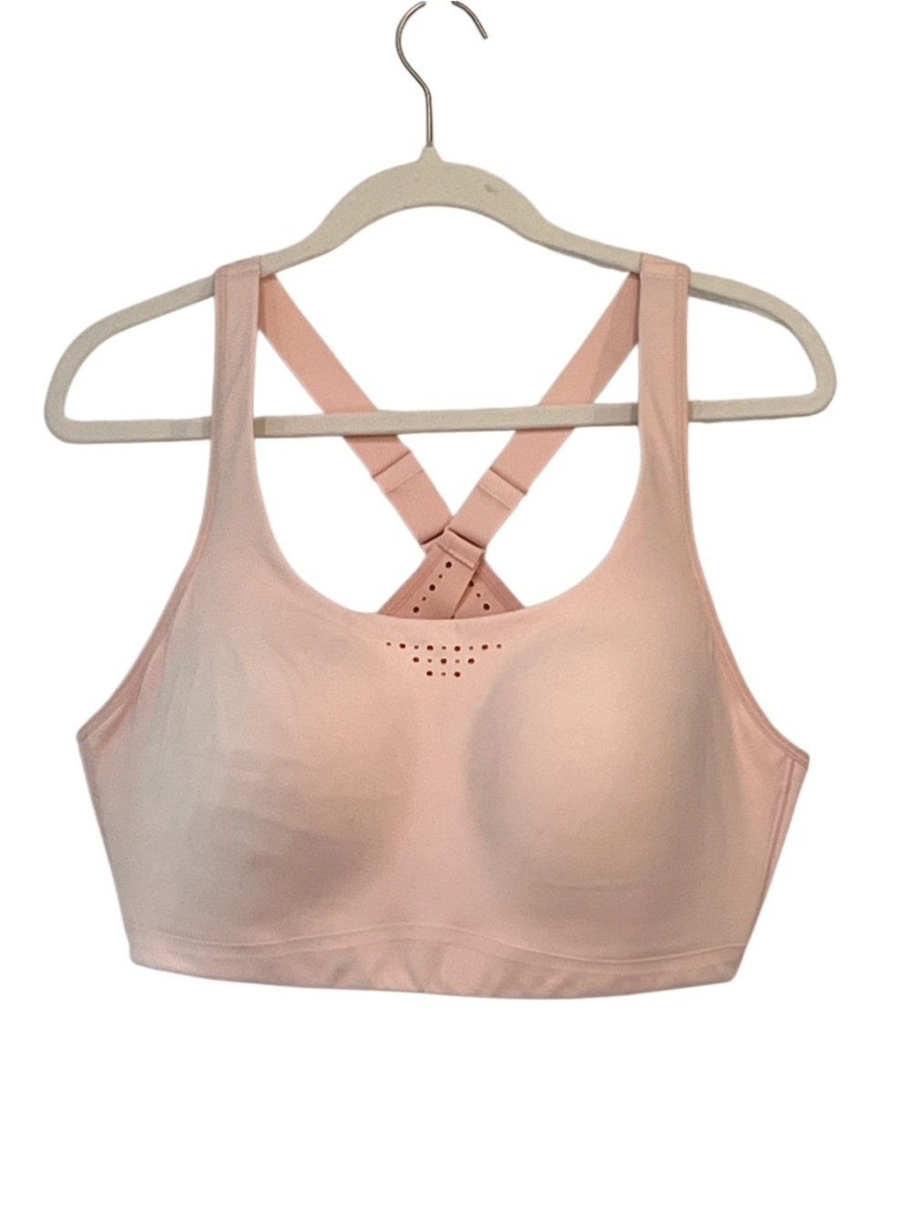 Athleta Phenomena High Impact Sports Bra Blush Pink 38DD Criss Cross Back - Picture 3 of 6